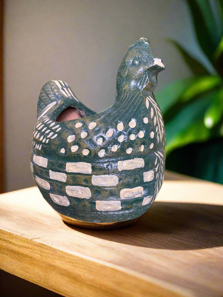 Chicken Clay Planter Made in Mexico