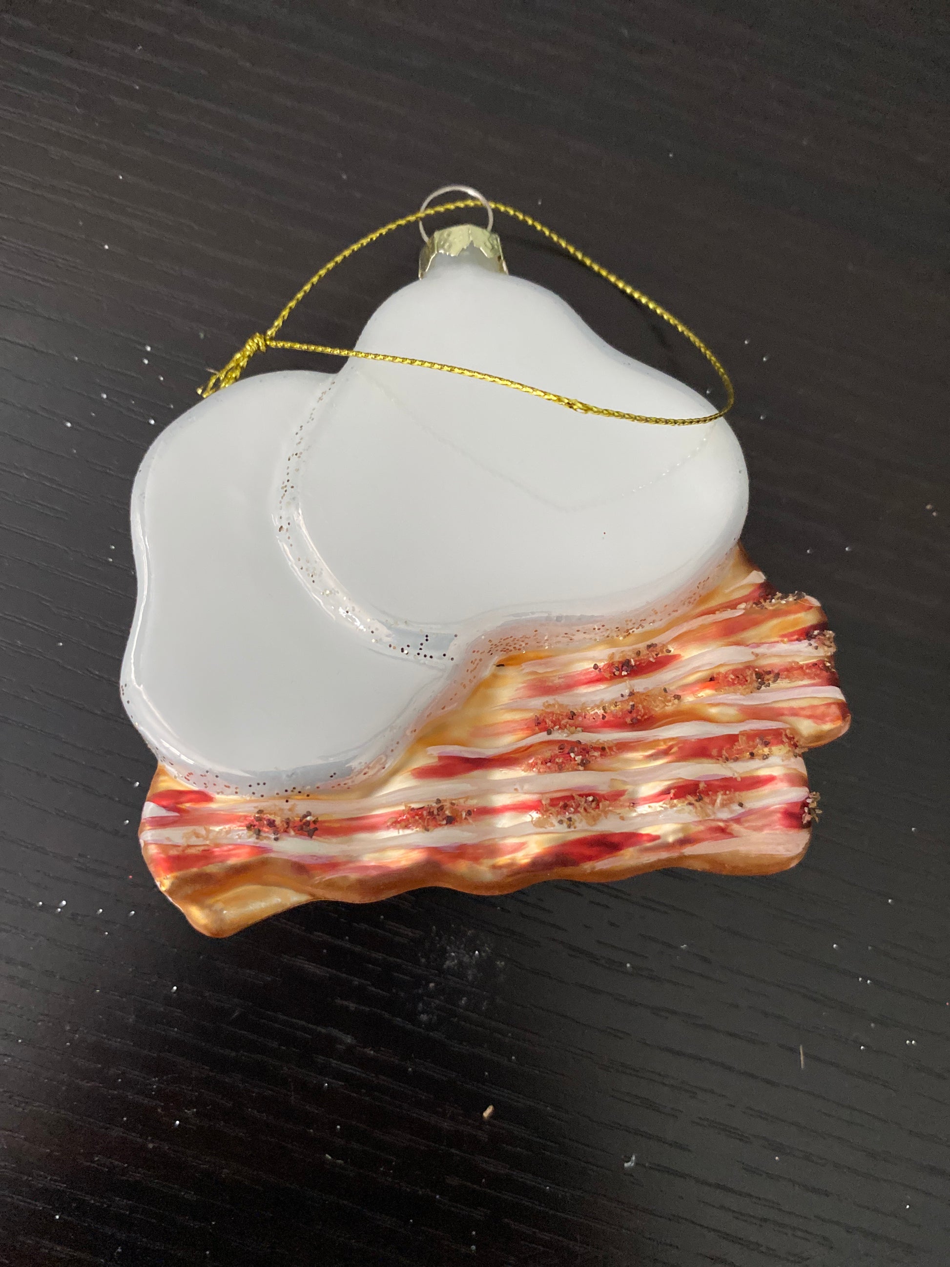 Bacon and Egg Christmas Ornament Back view