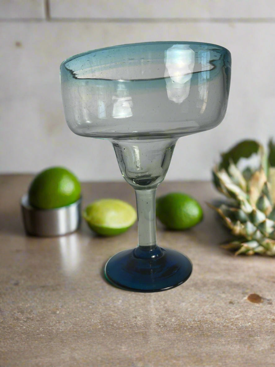 hand blown Mexican margarita glass