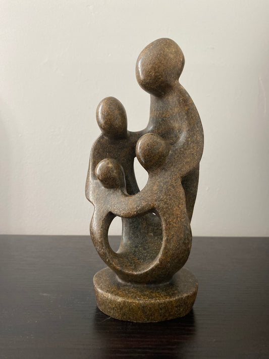 Stone Sculpture of a family of 4 made in Zimbabwe