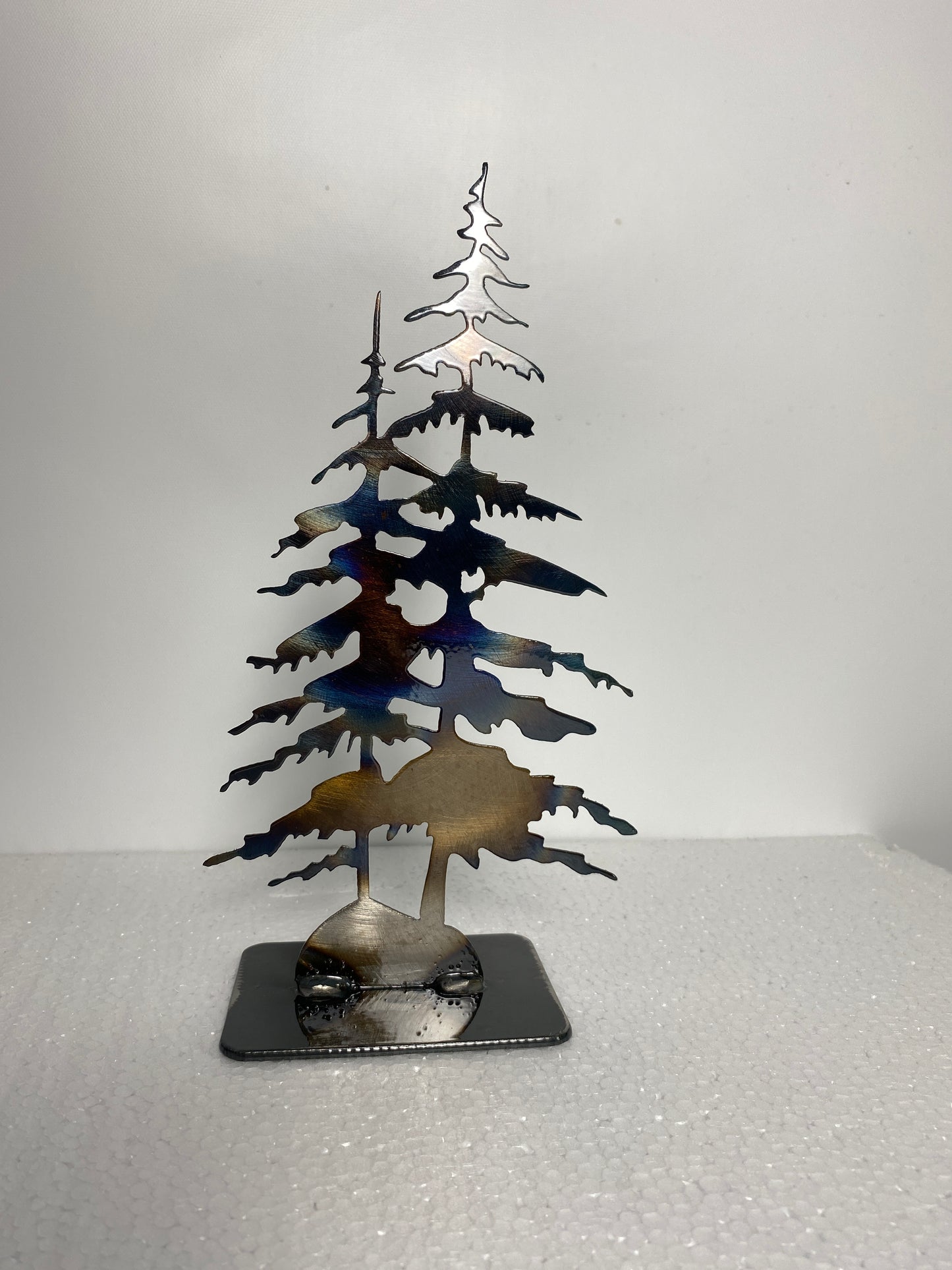 metal pine trees on base