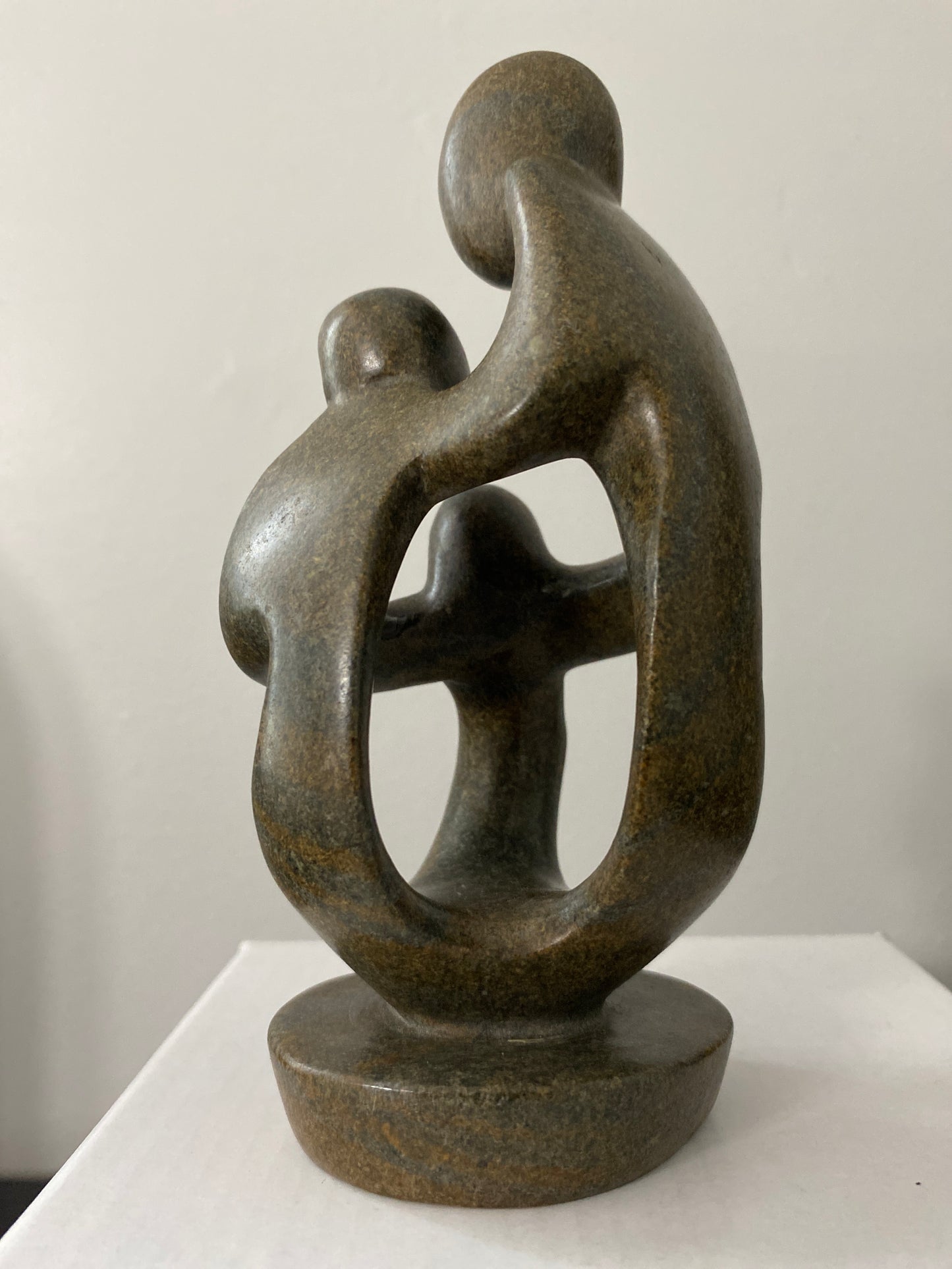 Stone Sculpture family of 3 backview