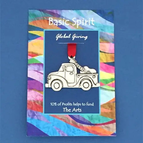 Pewter truck and guitar ornament