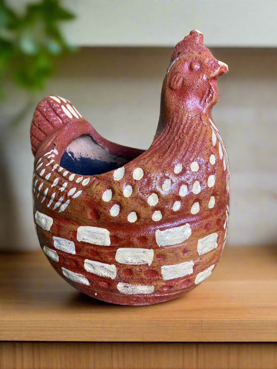 Terra Cotta Chicken Planter Made in Mexico
