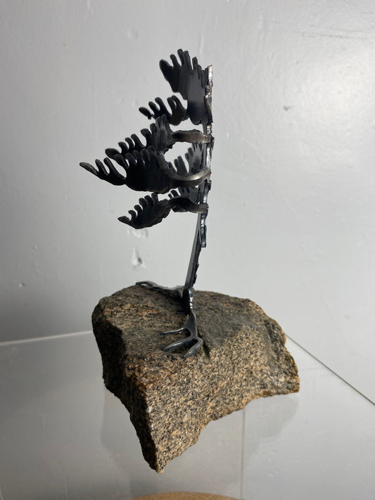 Windswept Pine Steel Sculpture on Granite by Canadian Artist Cathy Mark #41