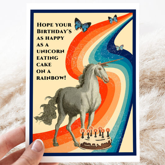Greeting Card. Birthday As Happy As A Unicorn...
