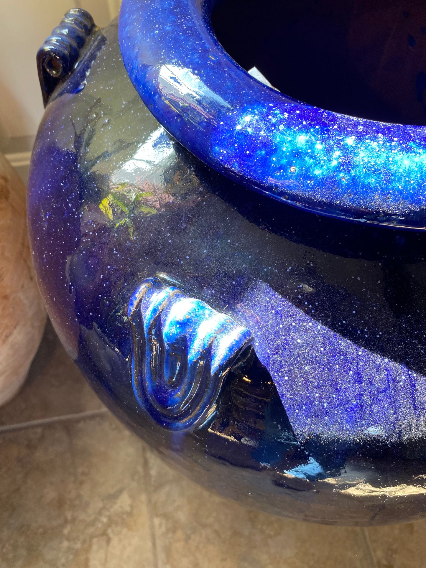 Glazed Temple Jar - Garden Pot