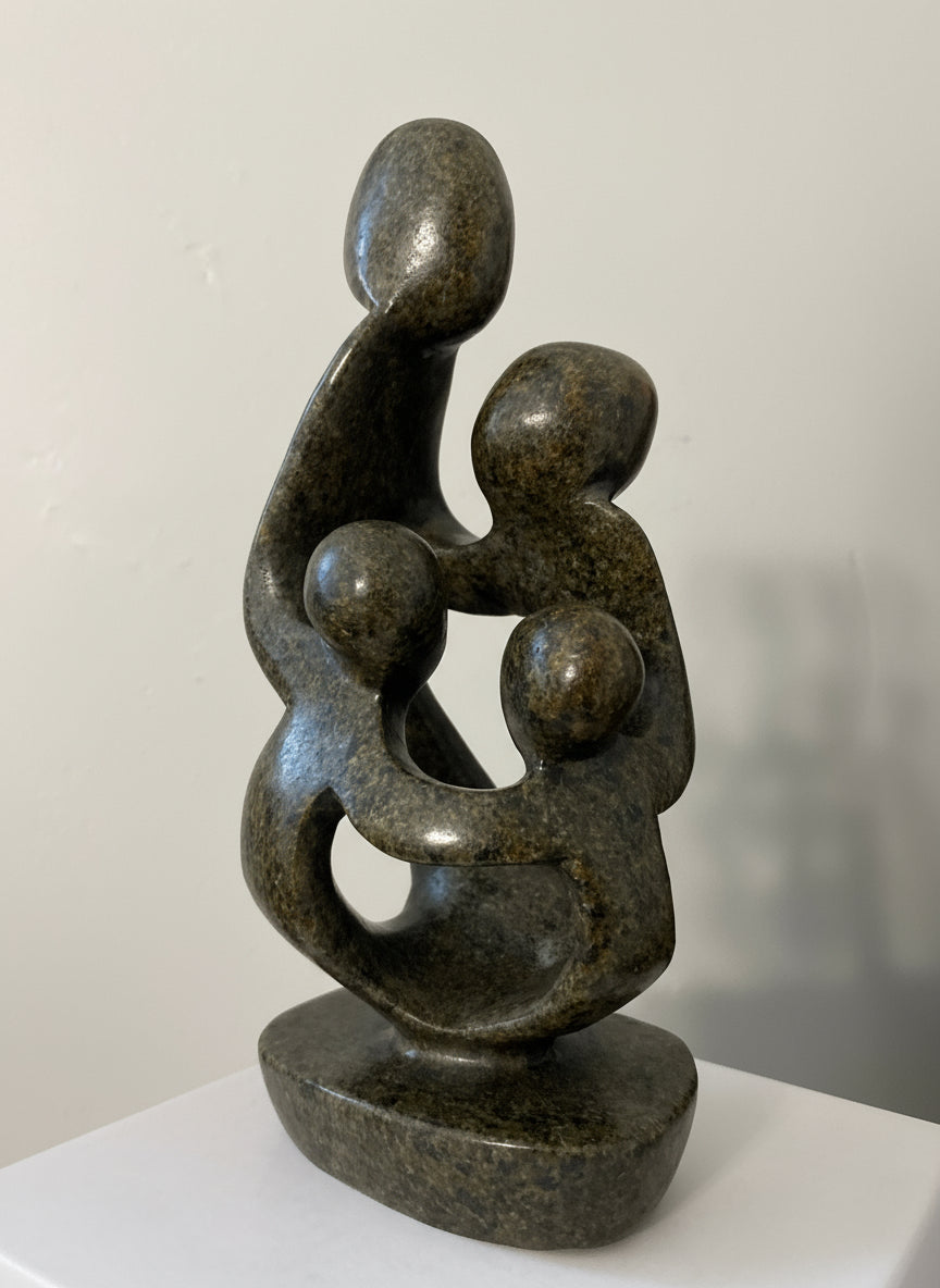 Stone Sculpture family of 4 made in zimbabwe