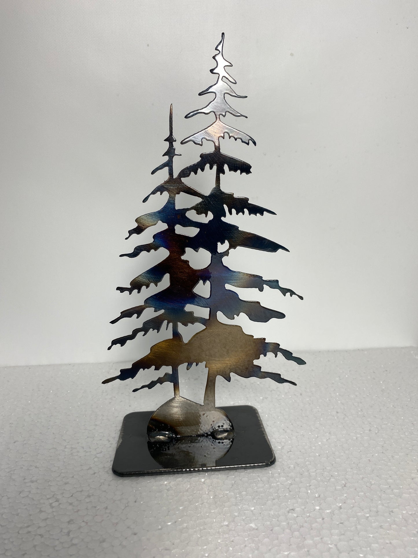 metal pine trees on base