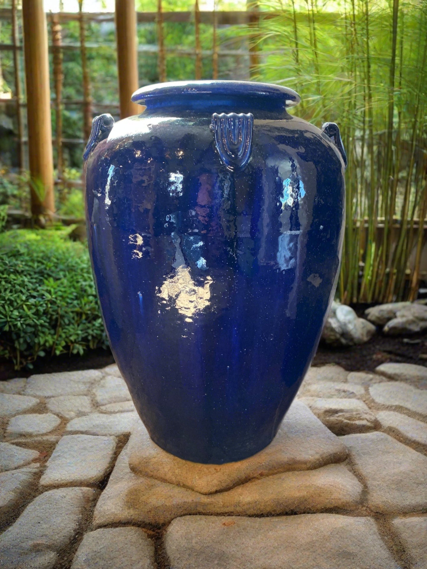 Glazed Temple Jar - Garden Pot