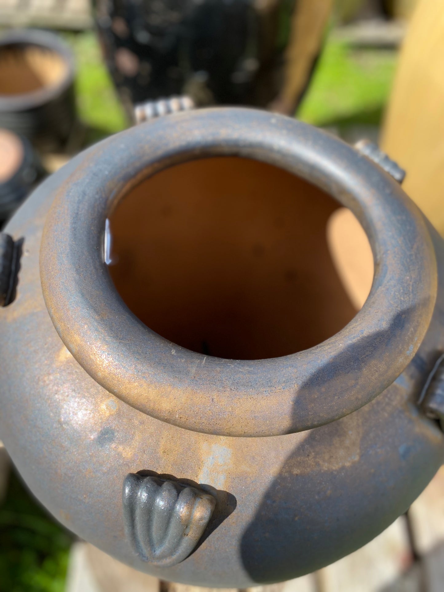 Glazed Temple Jar - Garden Pot