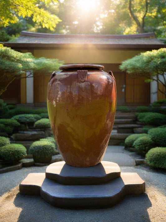 Glazed Temple Jar - Garden Pot