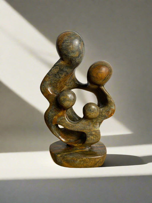 Ukama Family of 4 - Zimbabwe Stone Sculpture