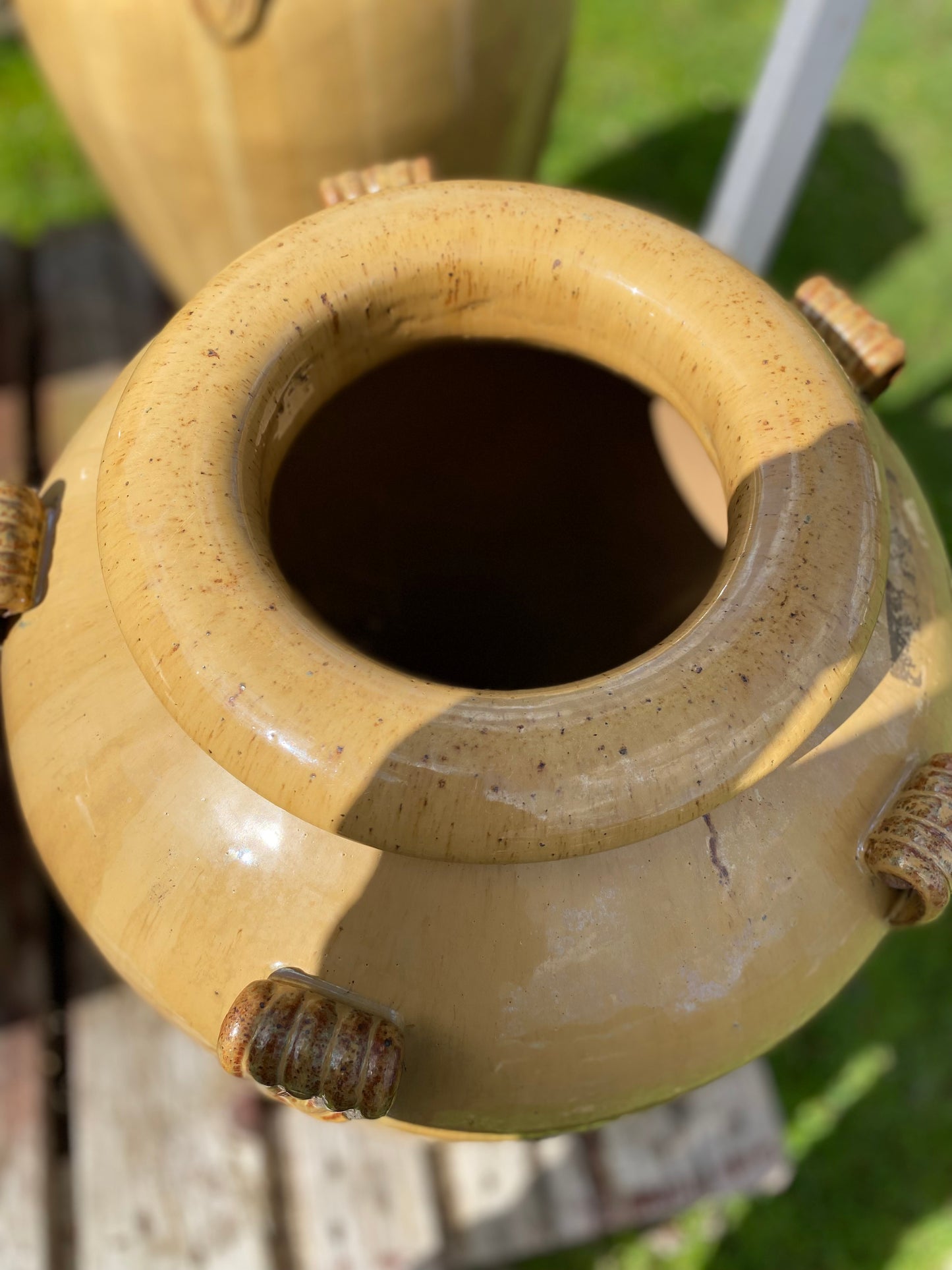 Glazed Temple Jar - Garden Pot