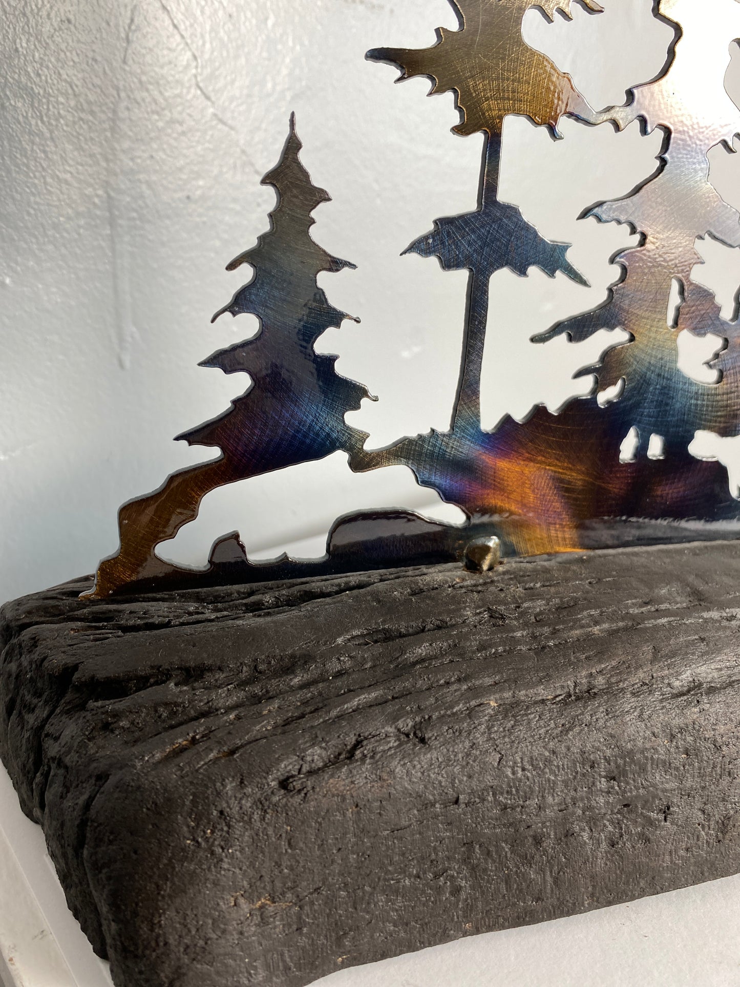 Metal Trees on Driftwood, Made in Ontario