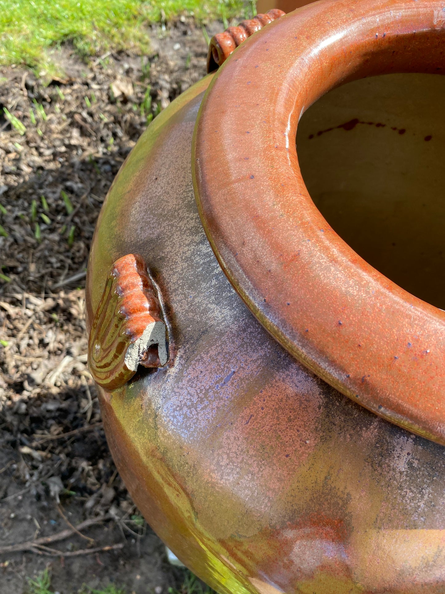 Glazed Temple Jar - Garden Pot