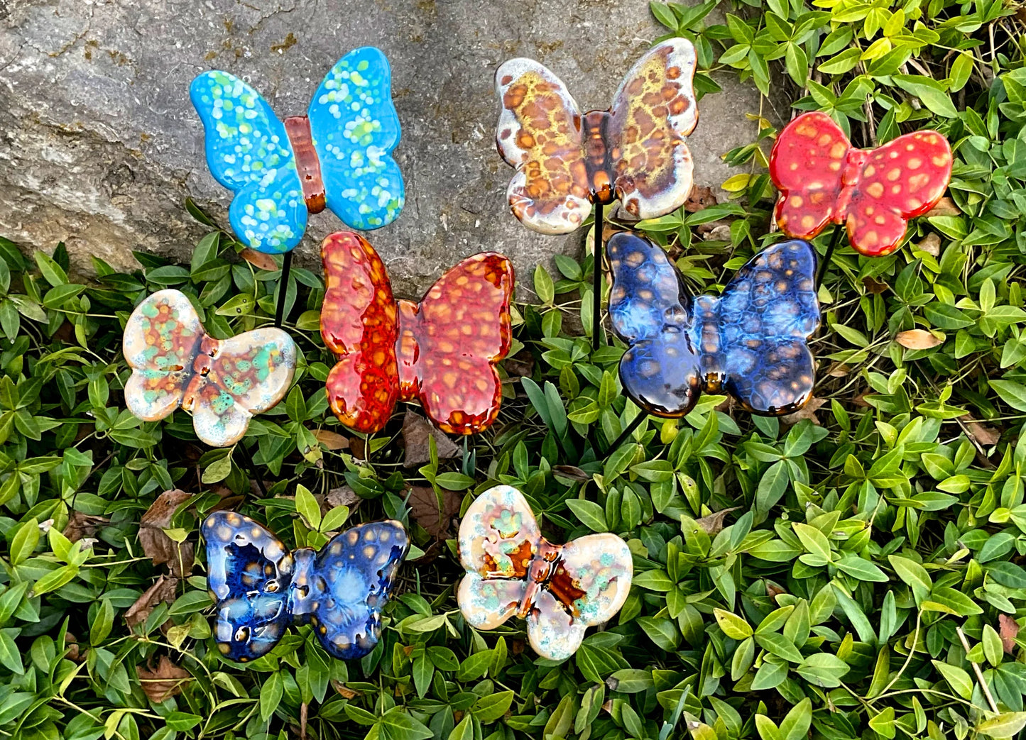 ceramic butterfly garden stakes