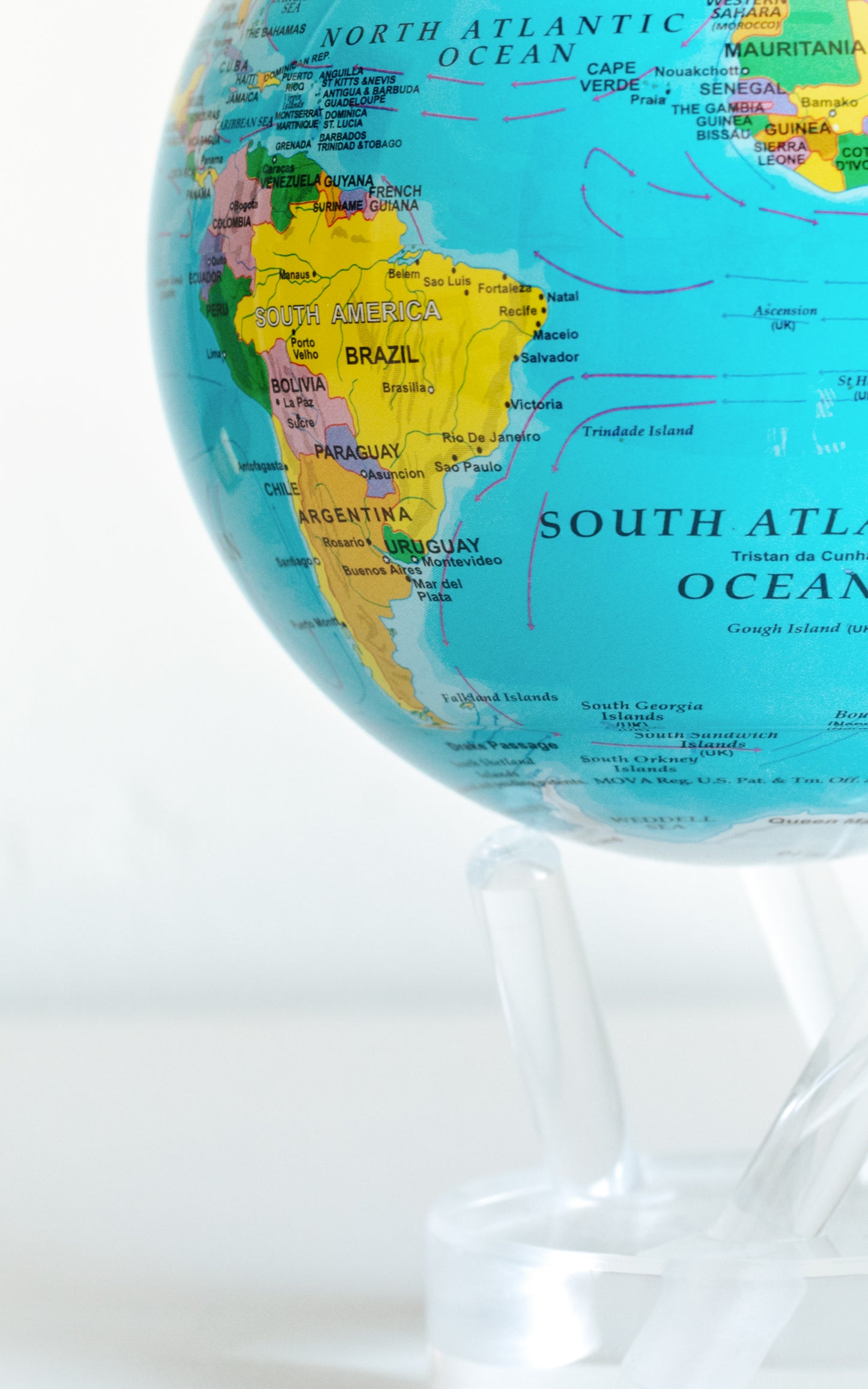 Mova Globe - Blue Political Map 8.5" - BOE