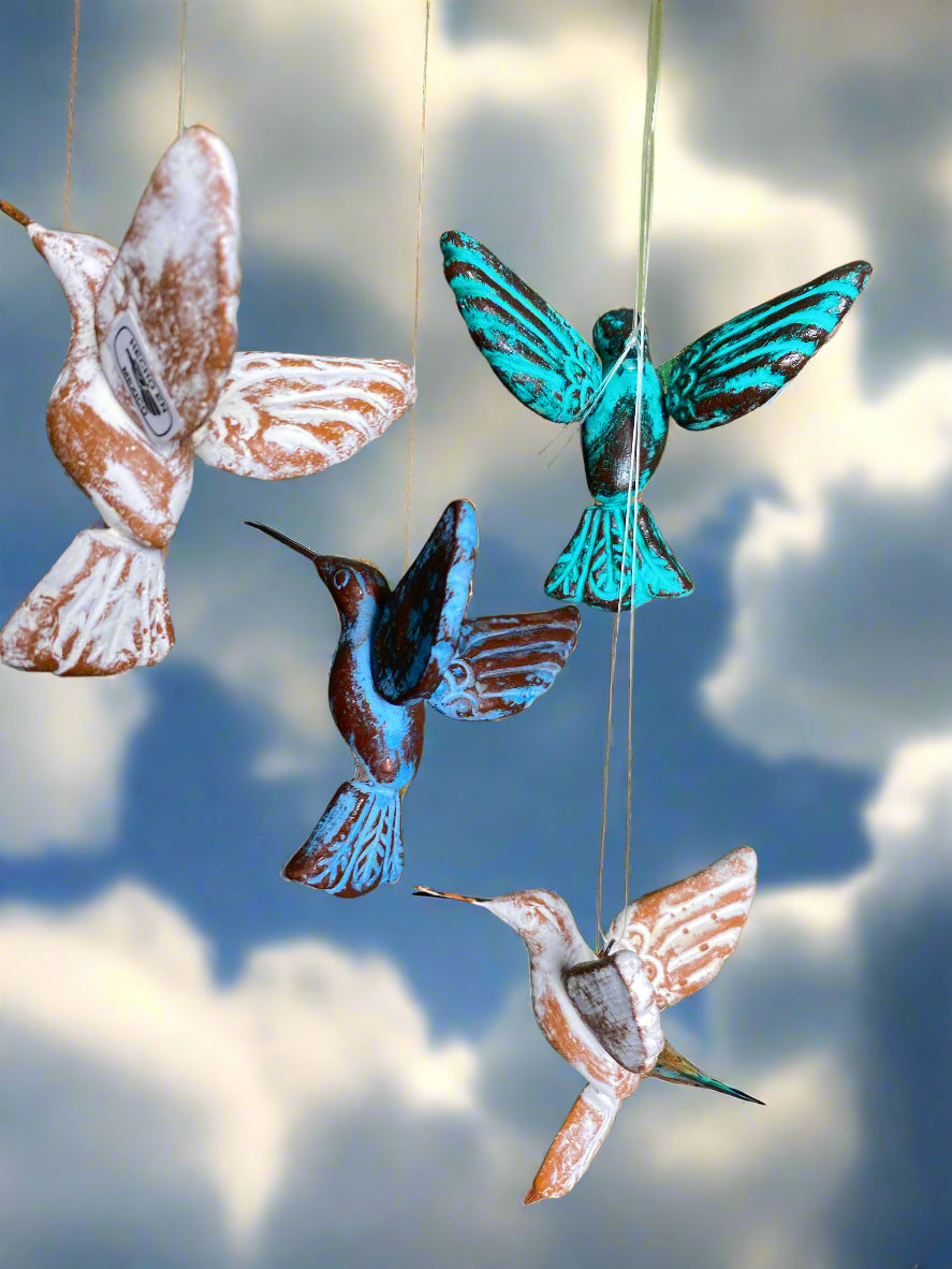 Made in Mexico - clay hummingbirds