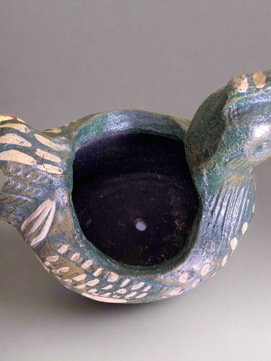 Green Chicken Planter - inside