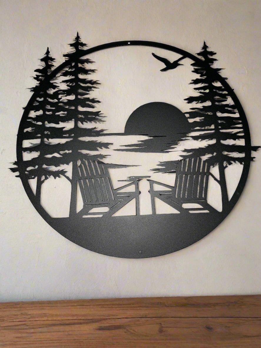sunset scene metal wall decor