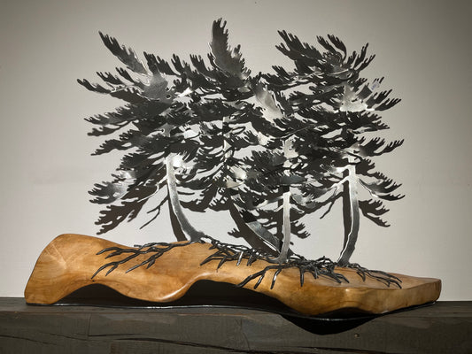 Cathy mark windswept trees on wood
