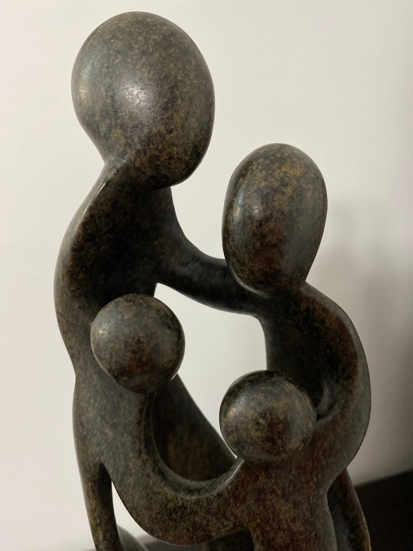 Close up of Zimbabwe sculpture - family of 4