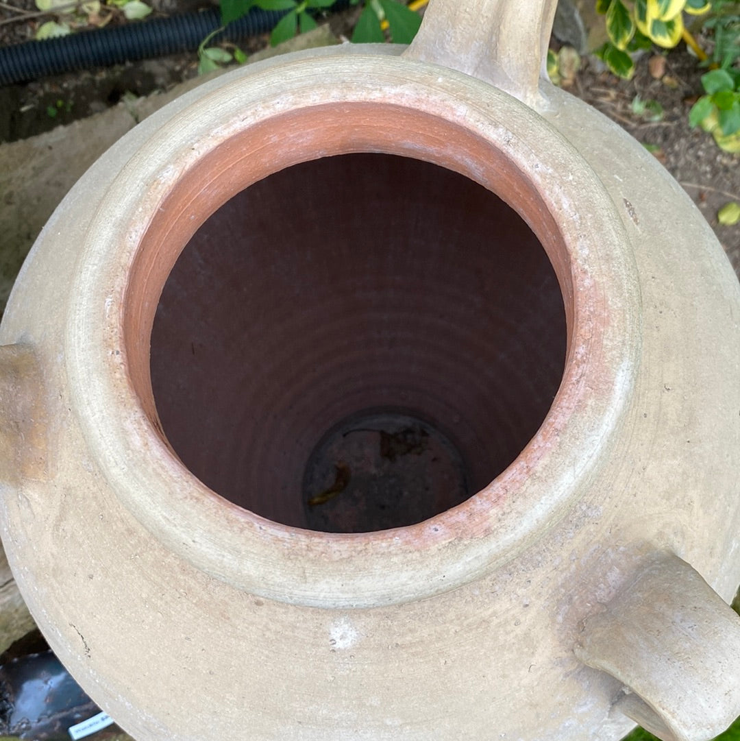 Ariane Hand-Thrown Cretan Terracotta Pot - opening view