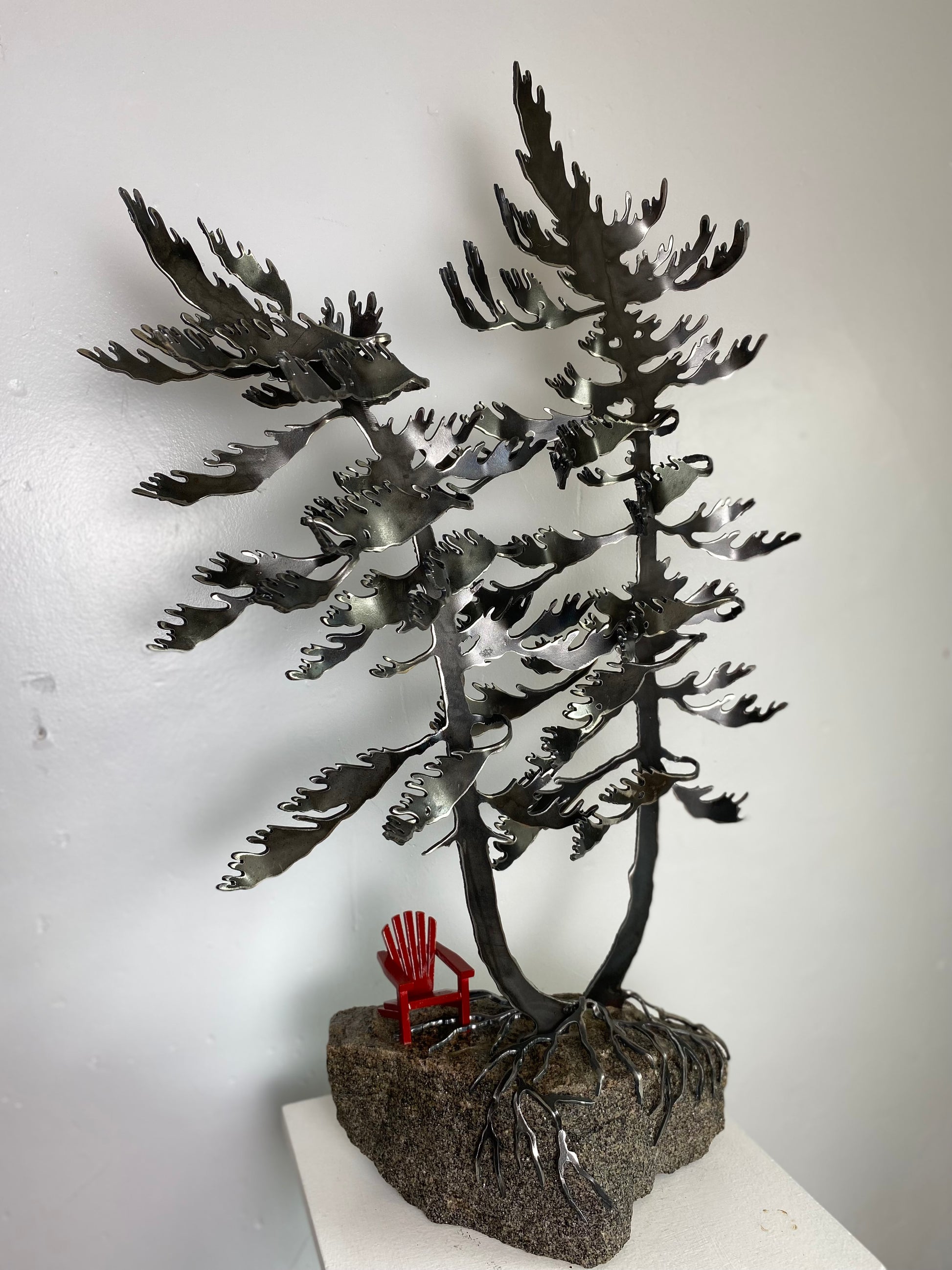 Cathy Mark Windswept tree with Muskoka Chair
