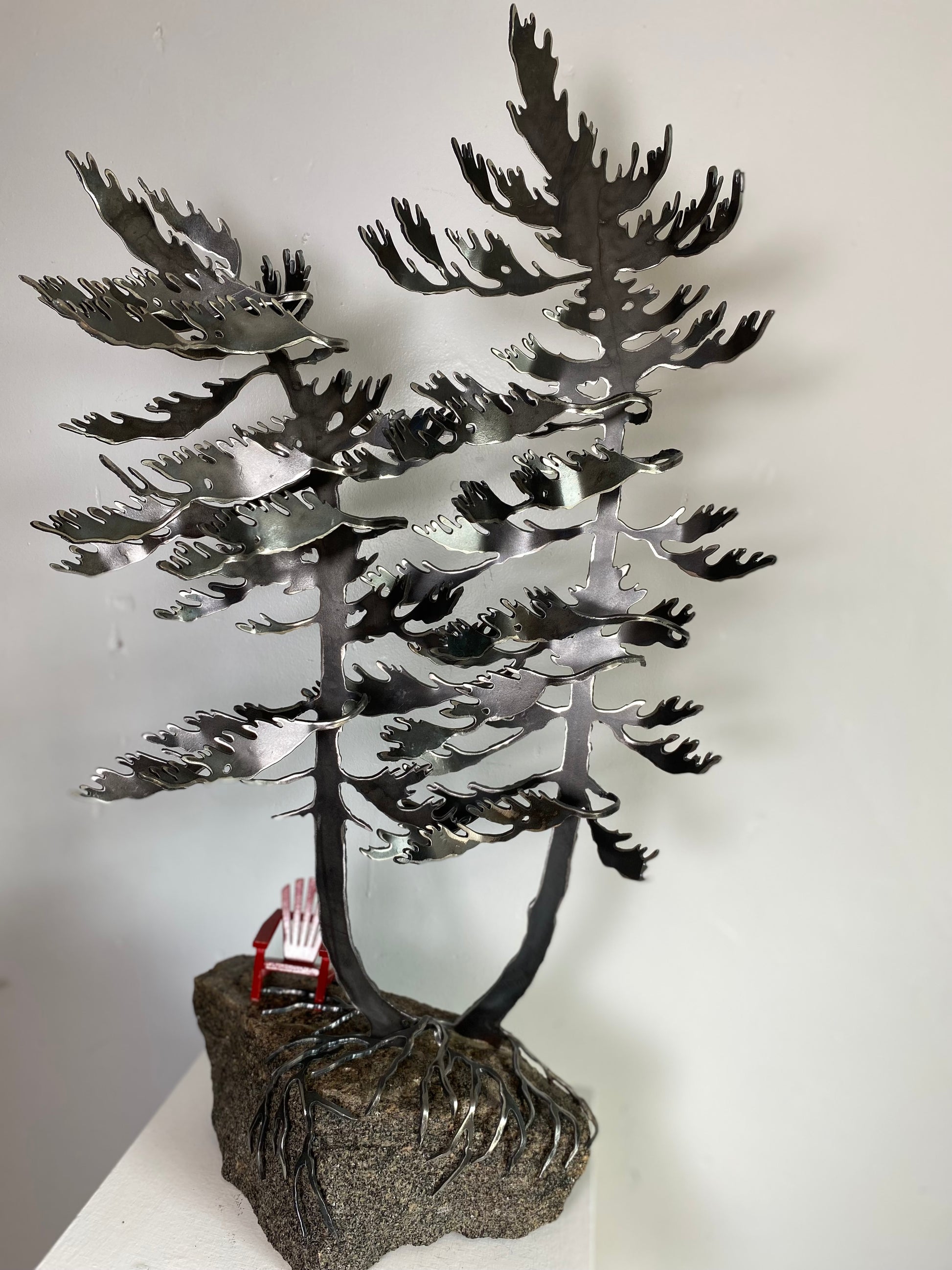 Cathy Mark Windswept tree with Muskoka Chair