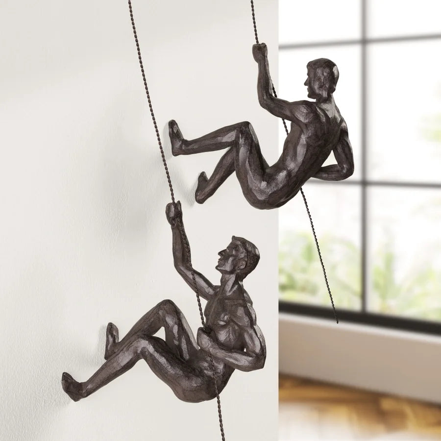 decorative climbing men made out of resin