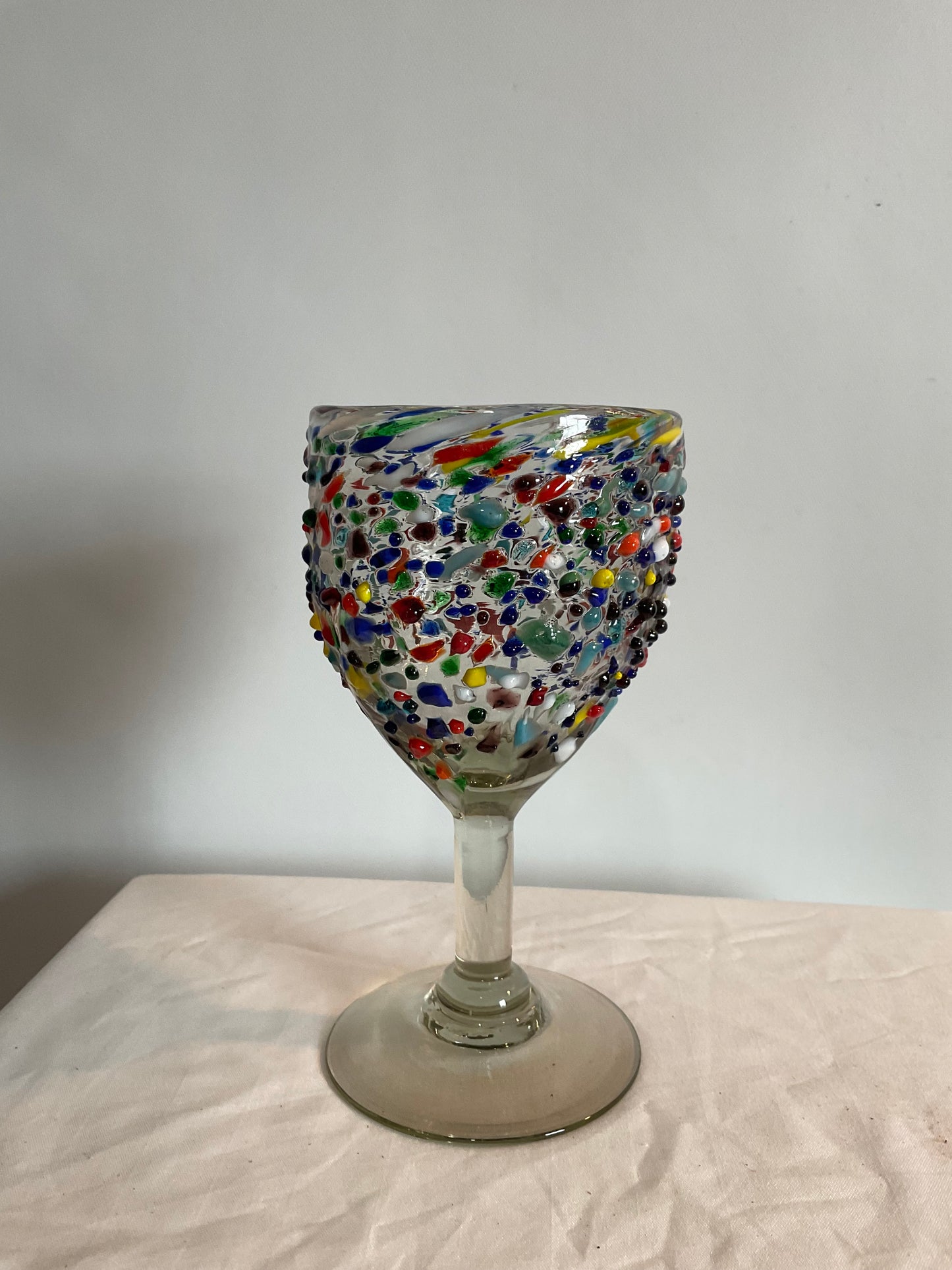 Speckled wine Glasses - Handblown in Mexico