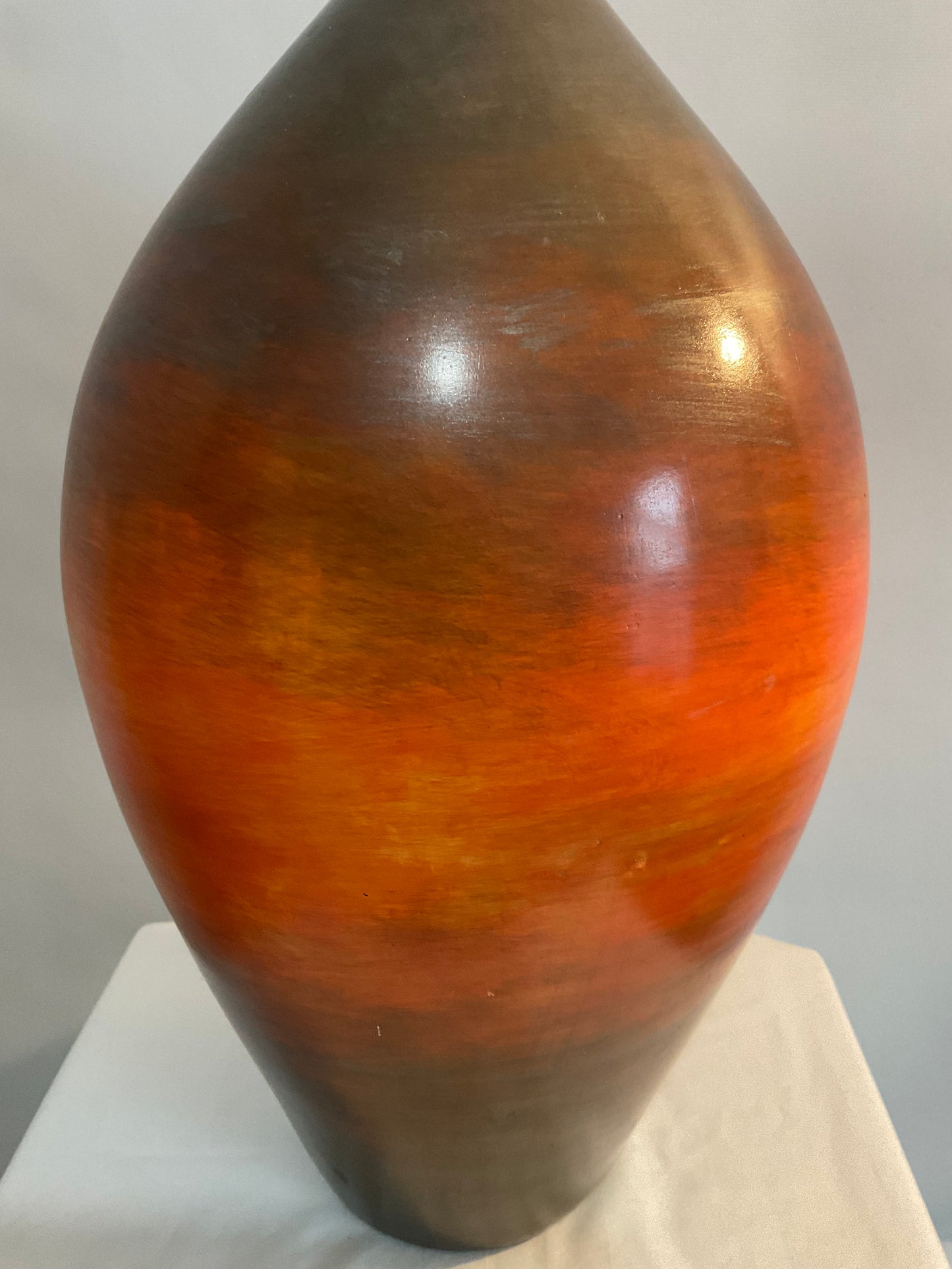 Orange and Brown Clay Vase