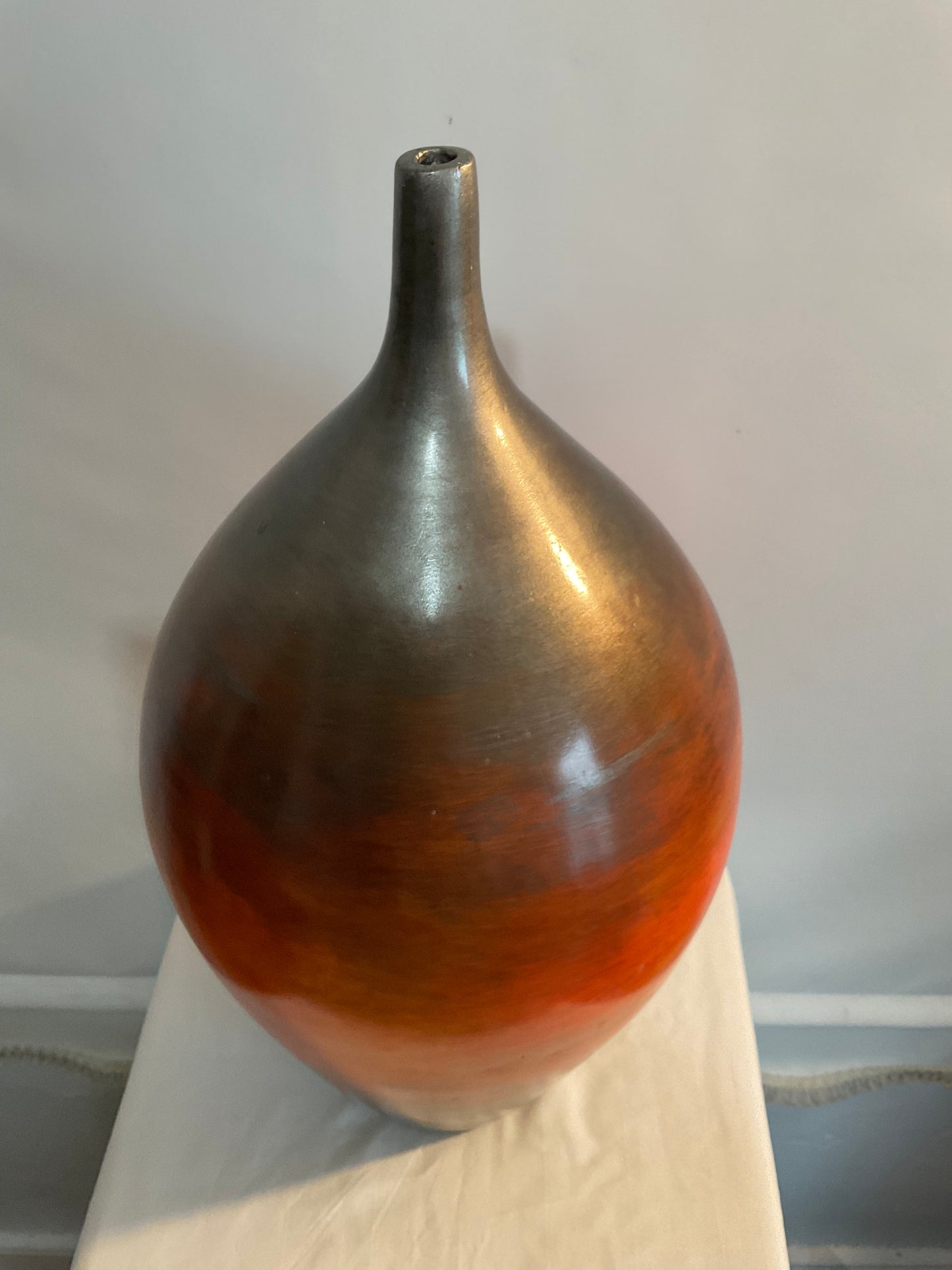 Orange and Brown Clay Vase