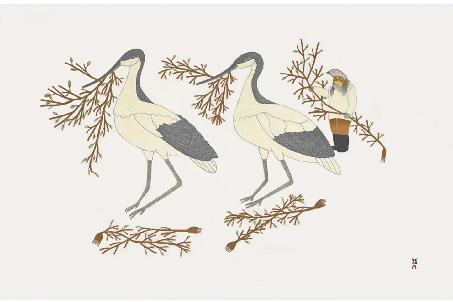 Collecting Berries Art Card