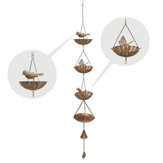 Bird and butterfly rain chain