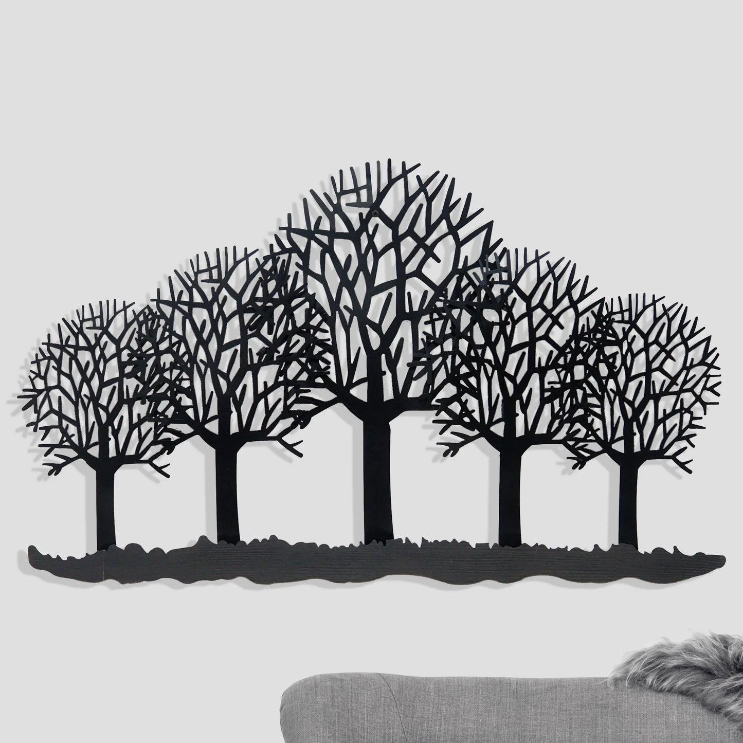 Group of trees metal wall decor