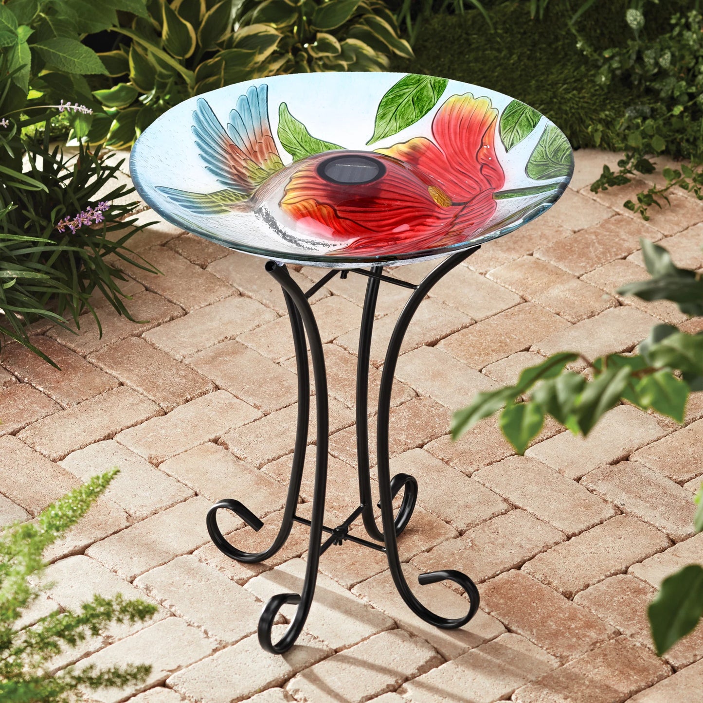 Solar bird bath