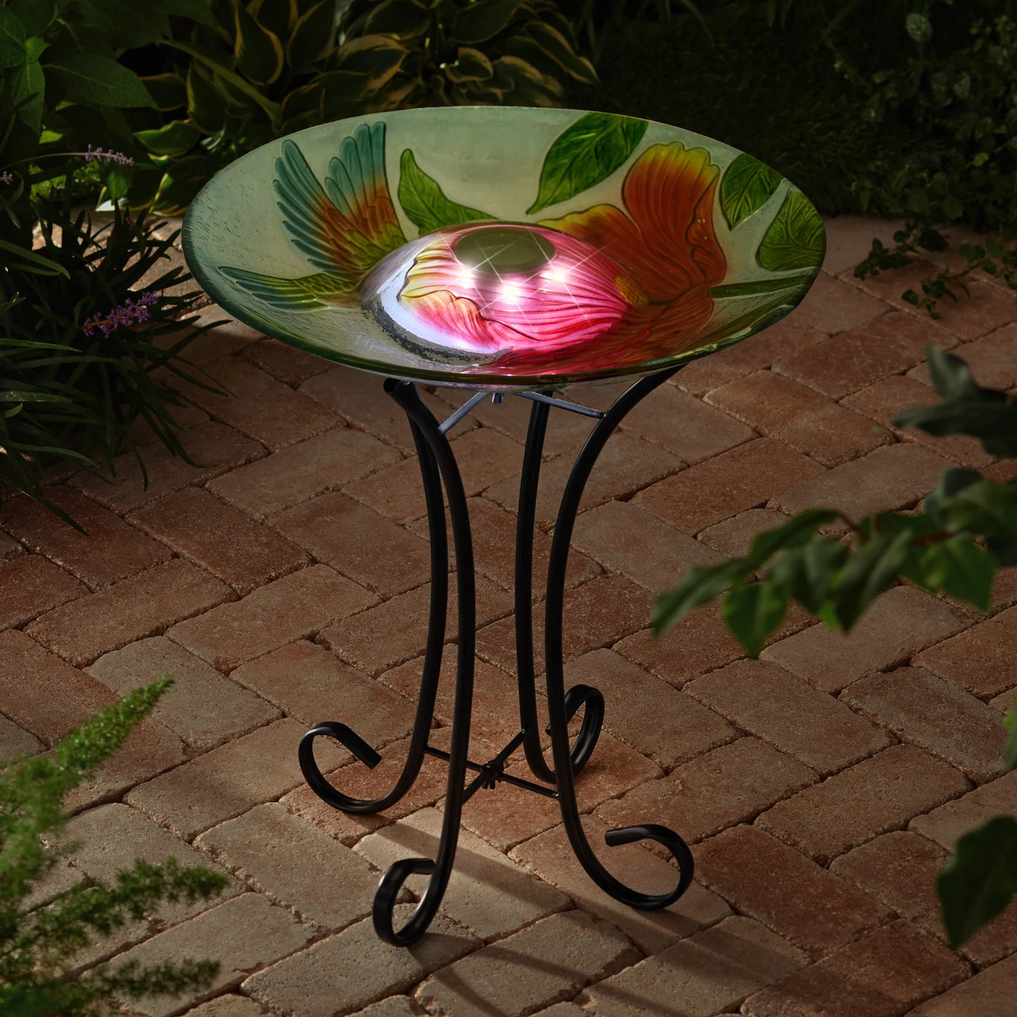 Solar bird bath