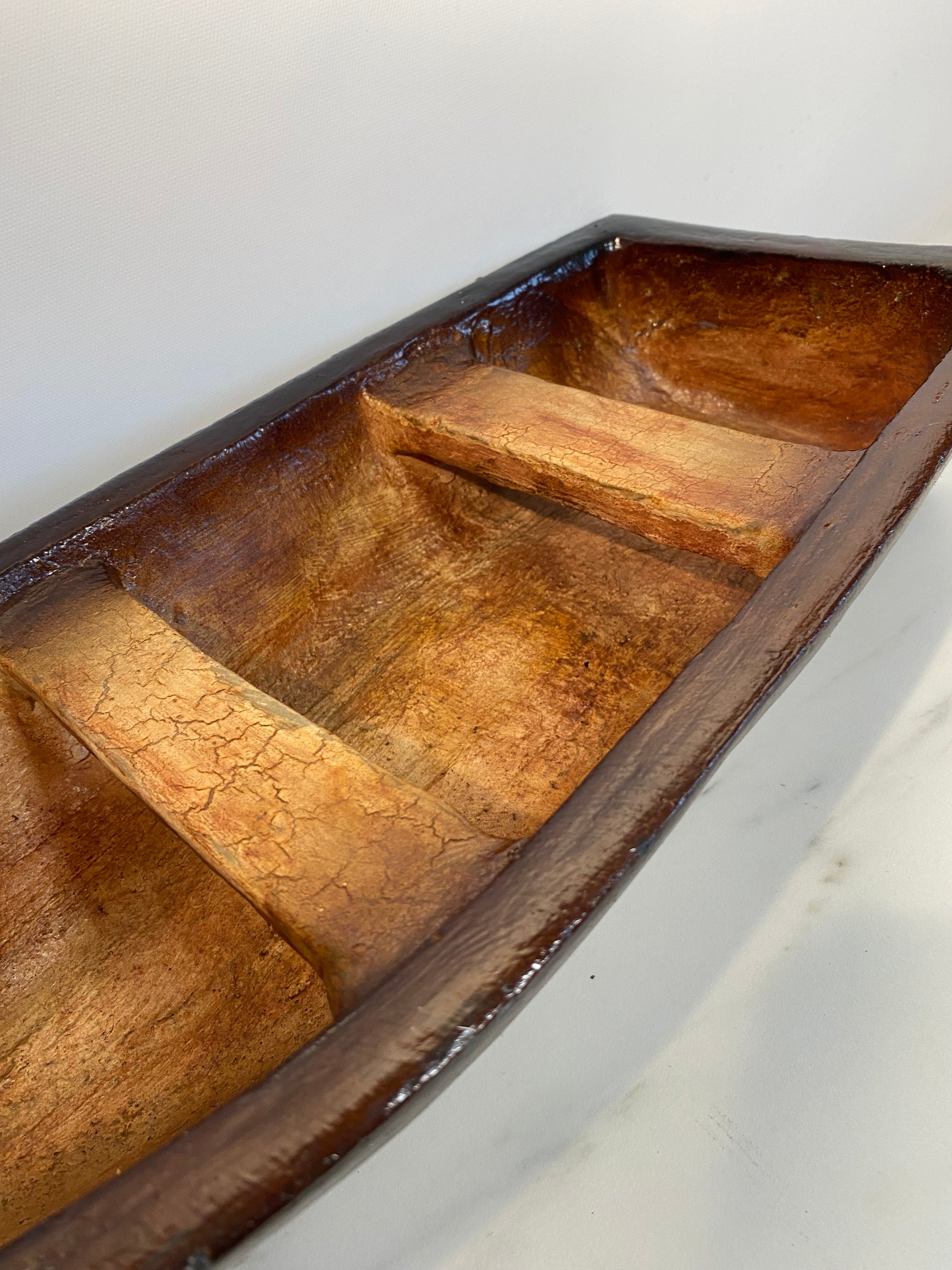 Decorative clay rowboat