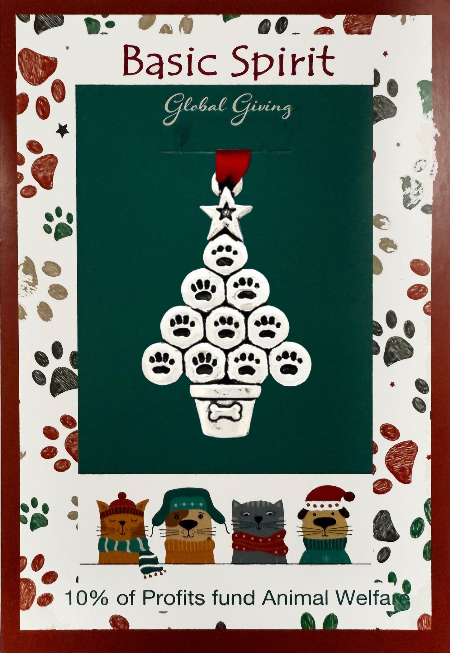 Paw Print Tree Global Animal Welfare Ornament