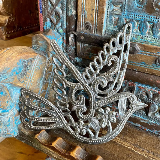 Haitian metal dove wall decor