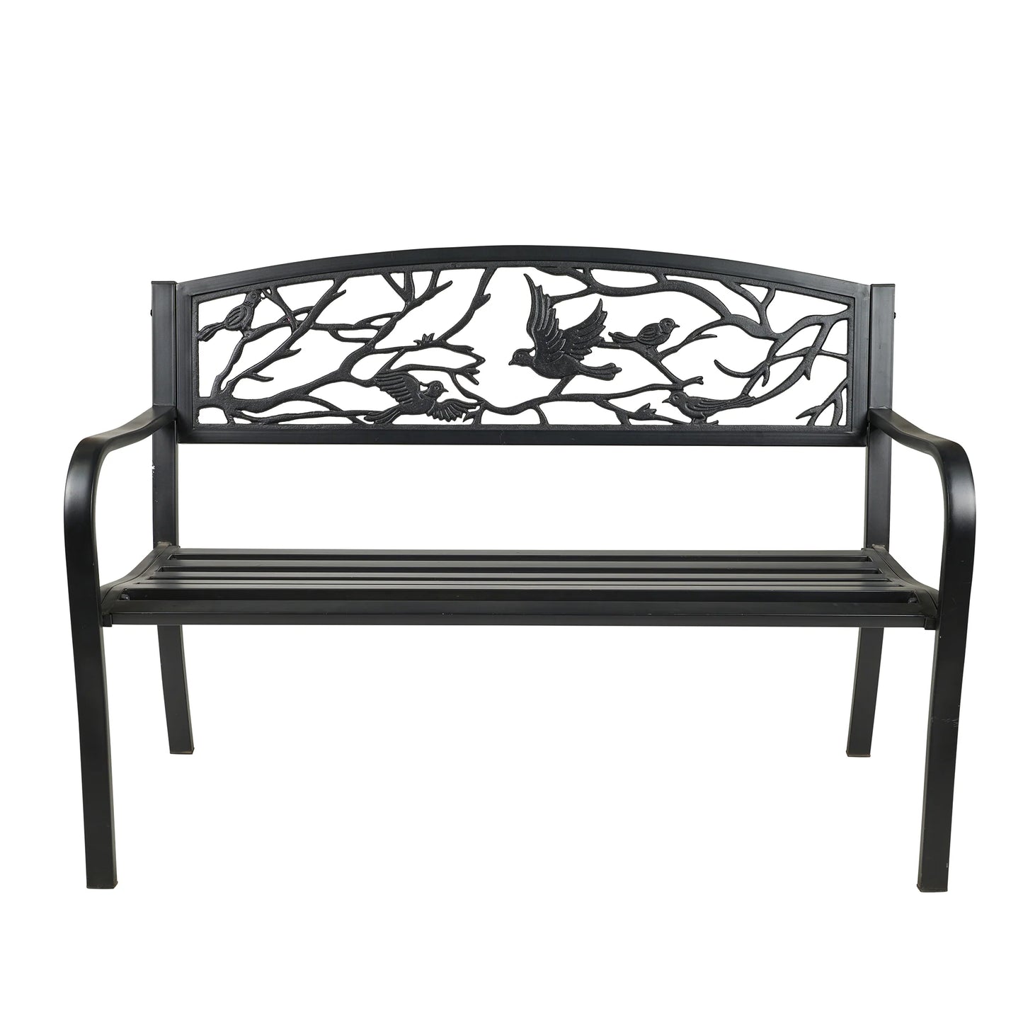 Black Birds And Branches Garden Bench