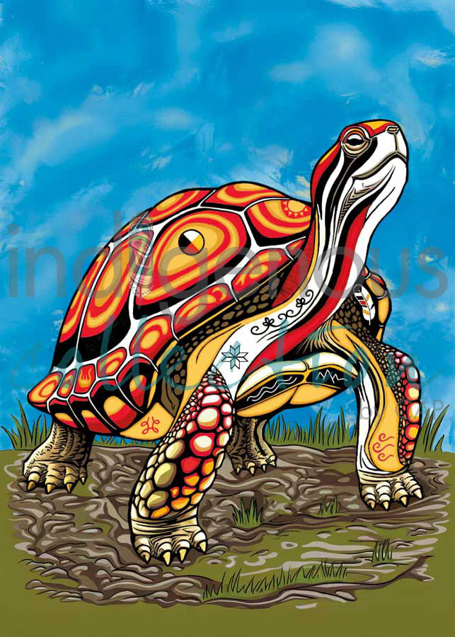 Matted and framed Art print, spirit turtle