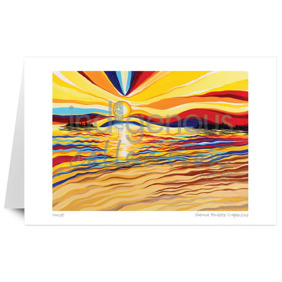 Sunset art card by artist Shawna Grapentine