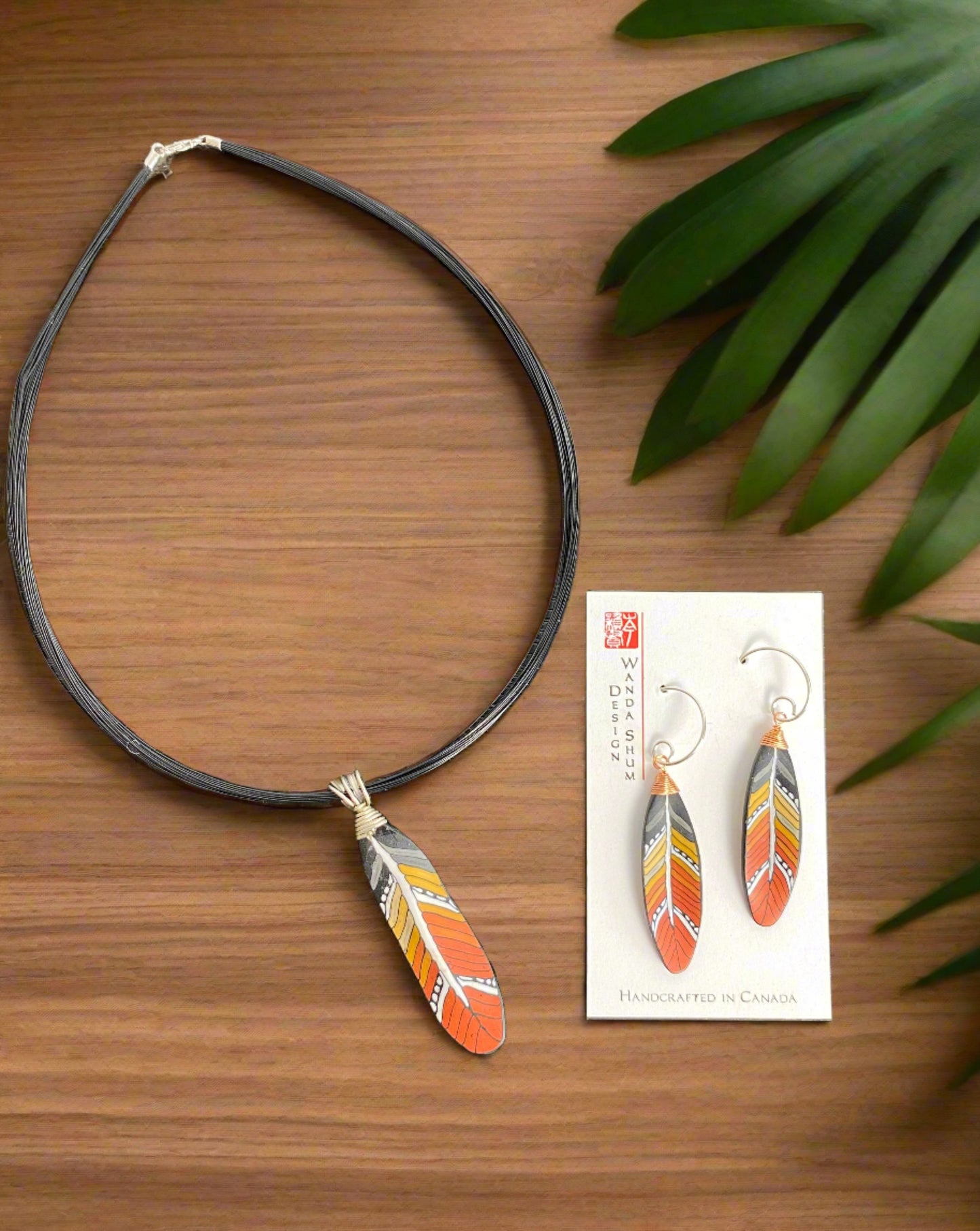 feather necklace Canadian made