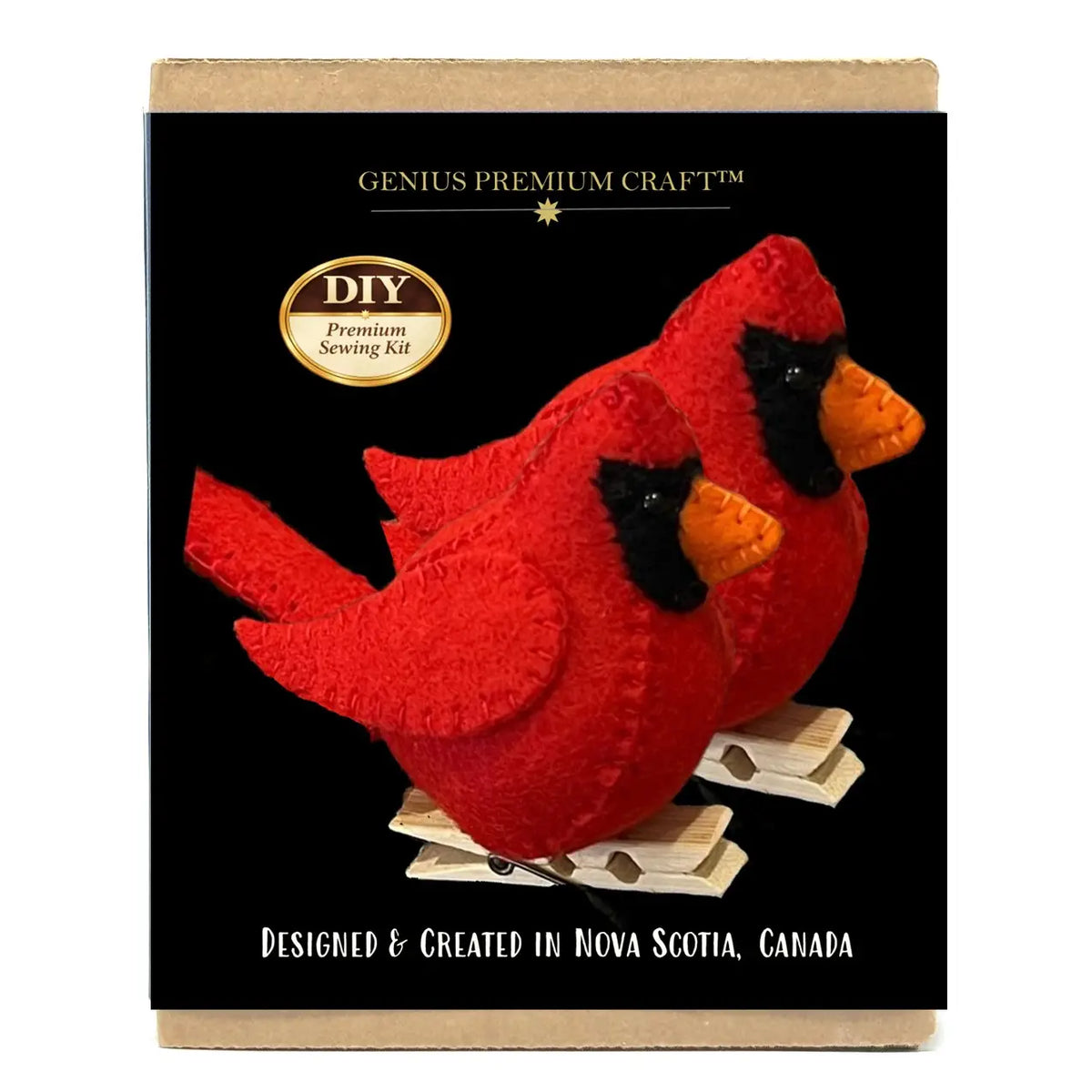 Felt cardinal sewing kit