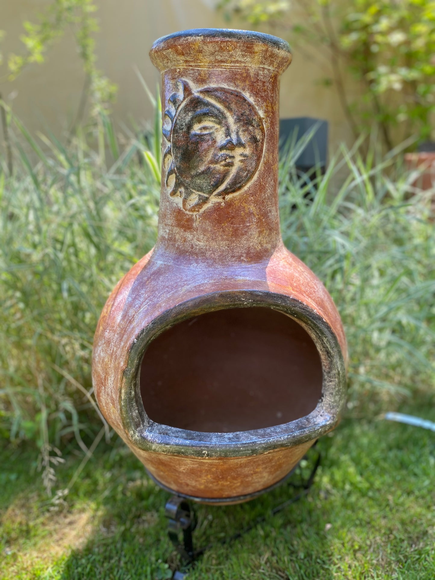 Chiminea with a moon