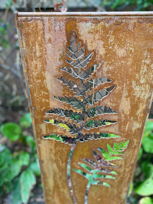 Metal fern garden panel