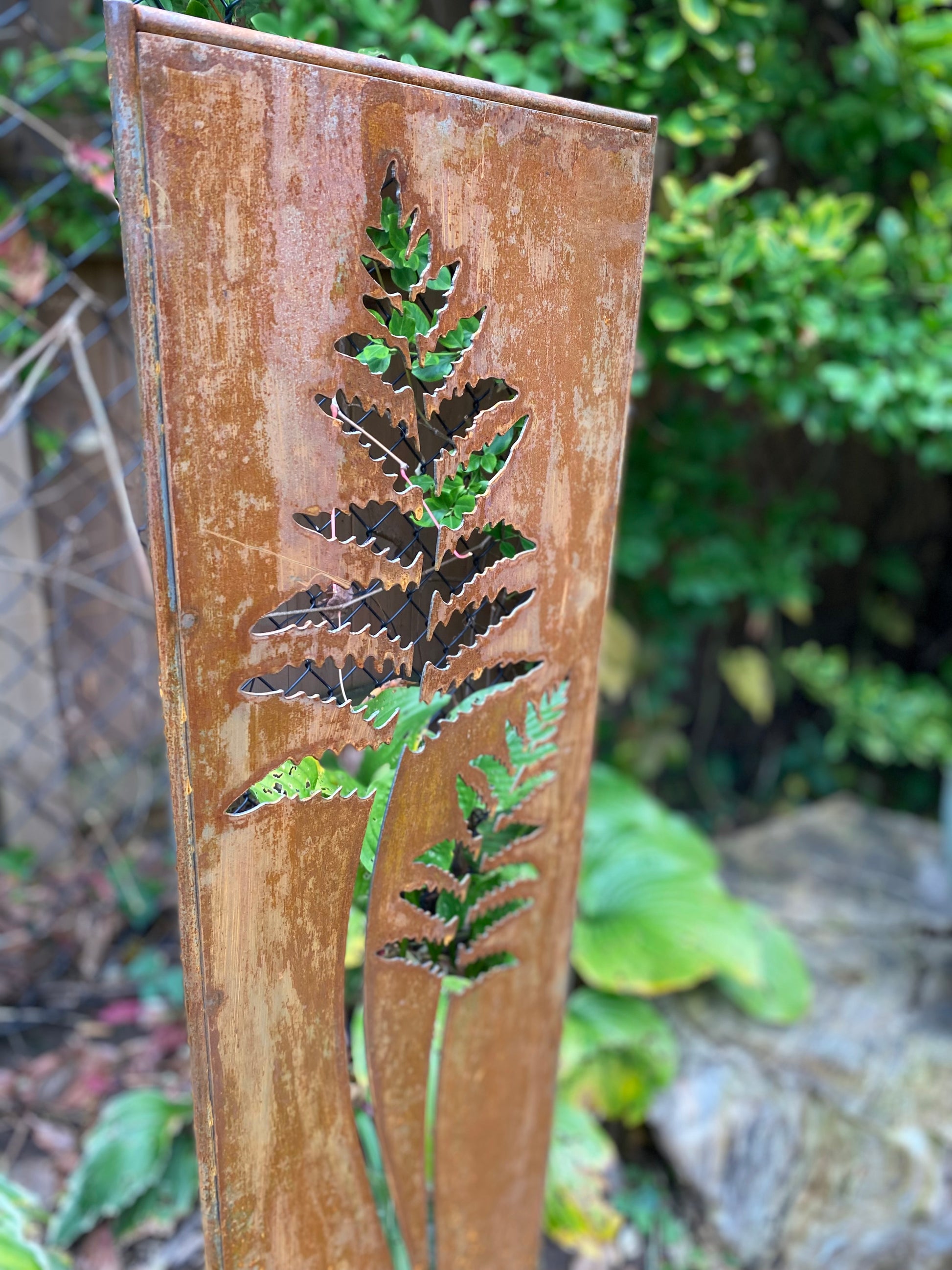 Metal fern garden panel